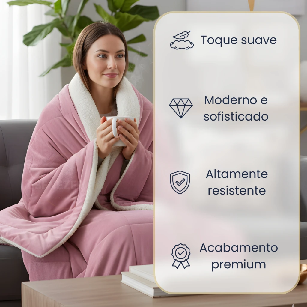 Benefícios do coberdrom sherpa: toque suave, resistente e acabamento premium