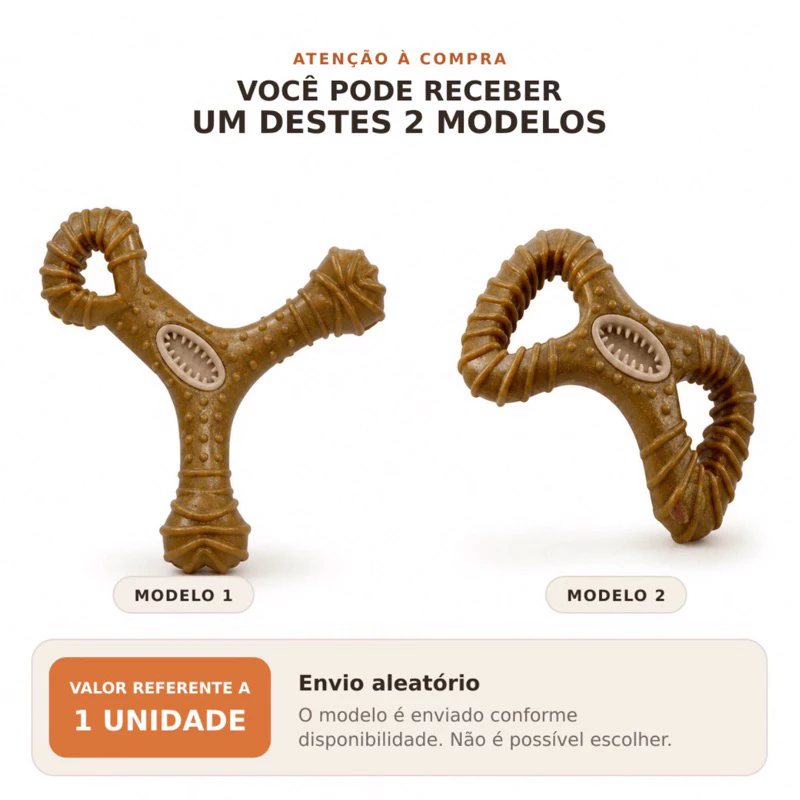 Modelos disponíveis do mordedor de fibra de trigo sabor bacon
