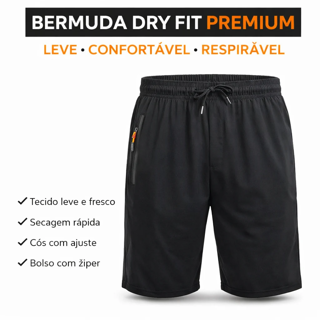 Bermuda dry fit com zíper imagem 8