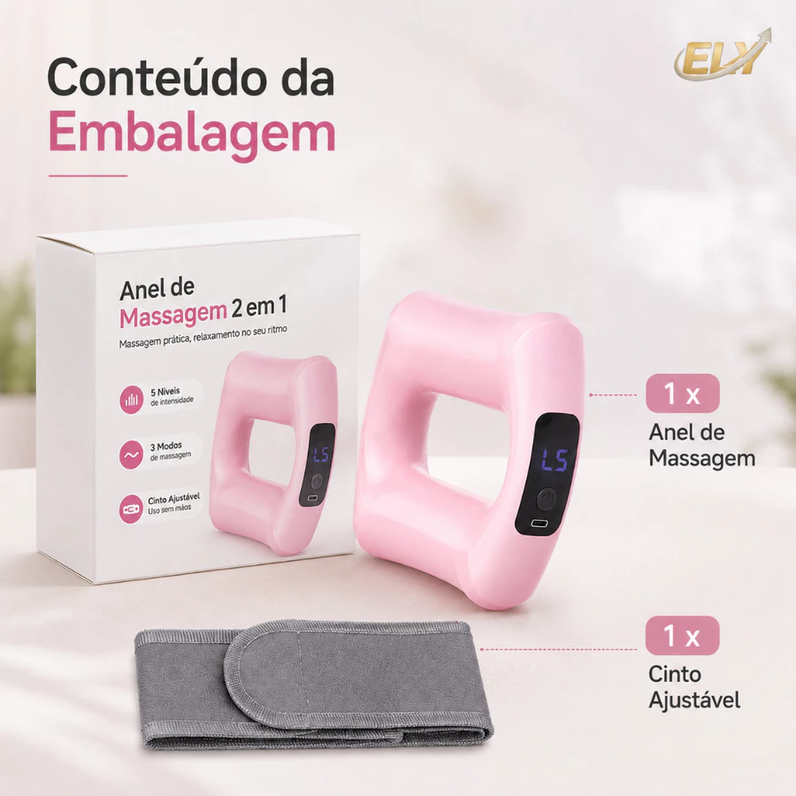 Massageador anel e cinto ajustável incluídos