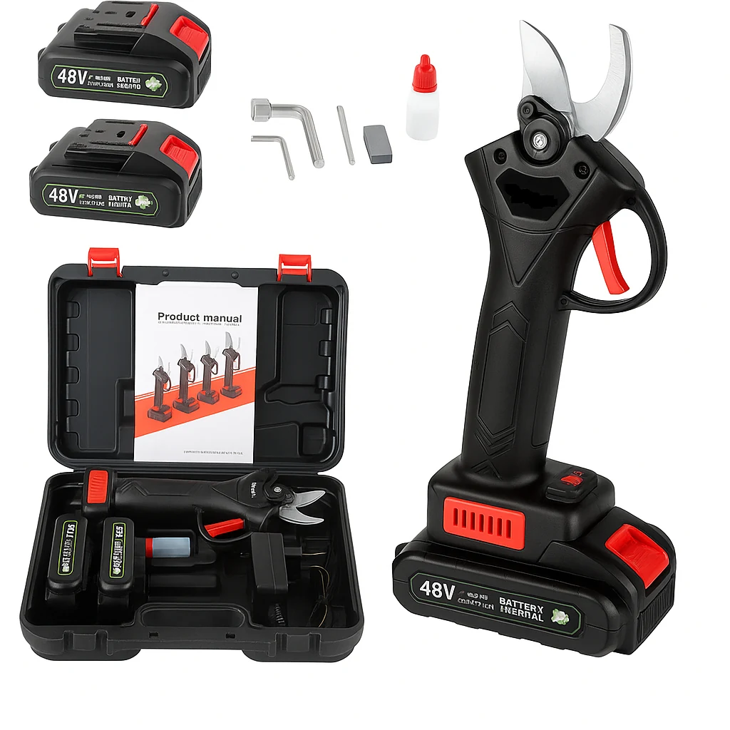 Tesoura Elétrica de Poda 48V Sem Fio · 2 Baterias + Maleta